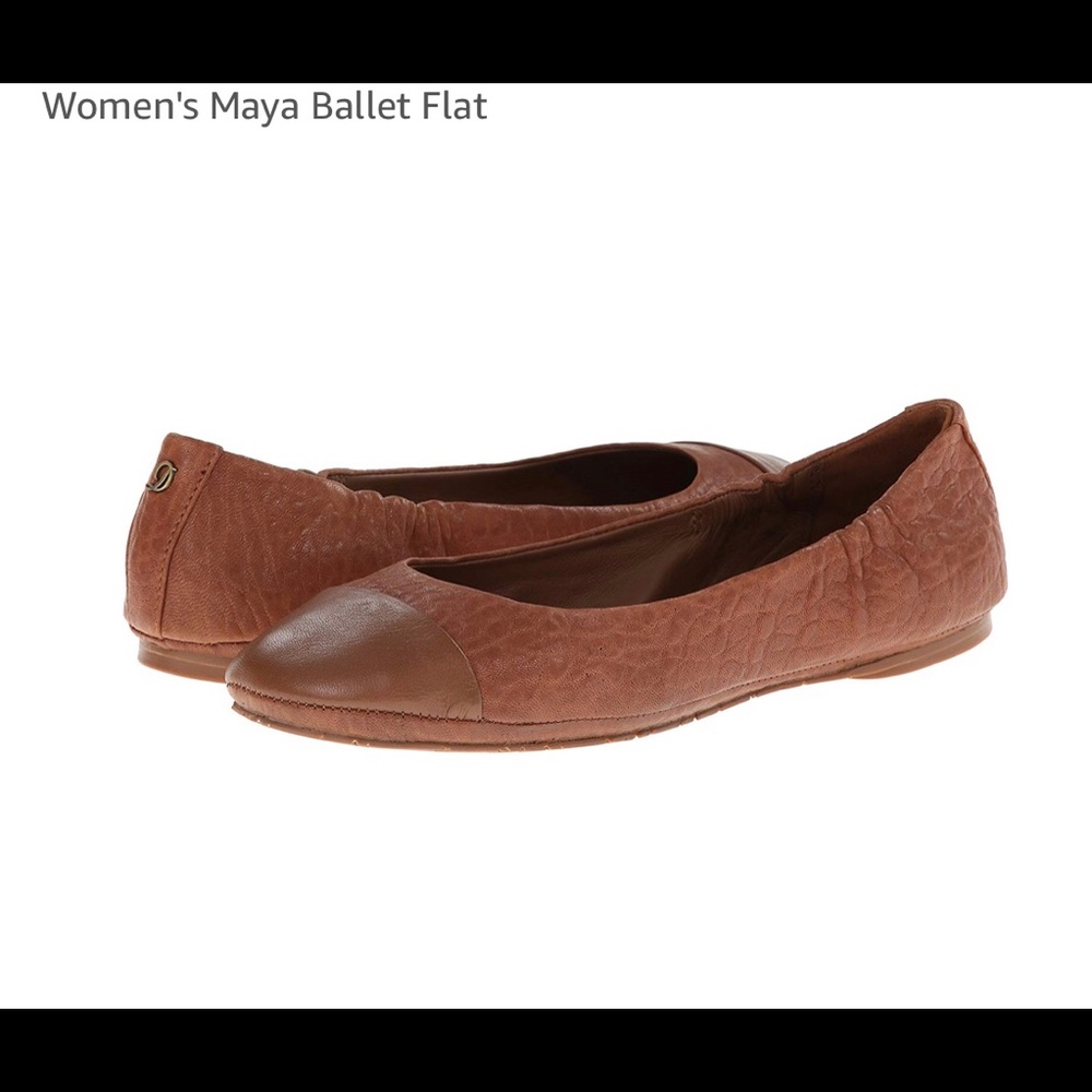 NWOT Delman Brown Leather Maya Ballet Flats